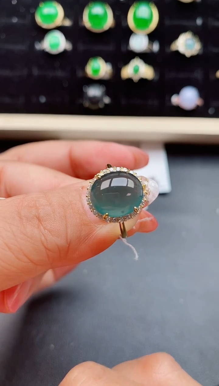 【闪购商品】翡翠戒指银S925镶嵌858005