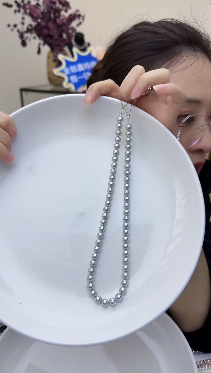 【闪购商品】海水珍珠颈饰未镶嵌天然海水珍珠真多麻7-8