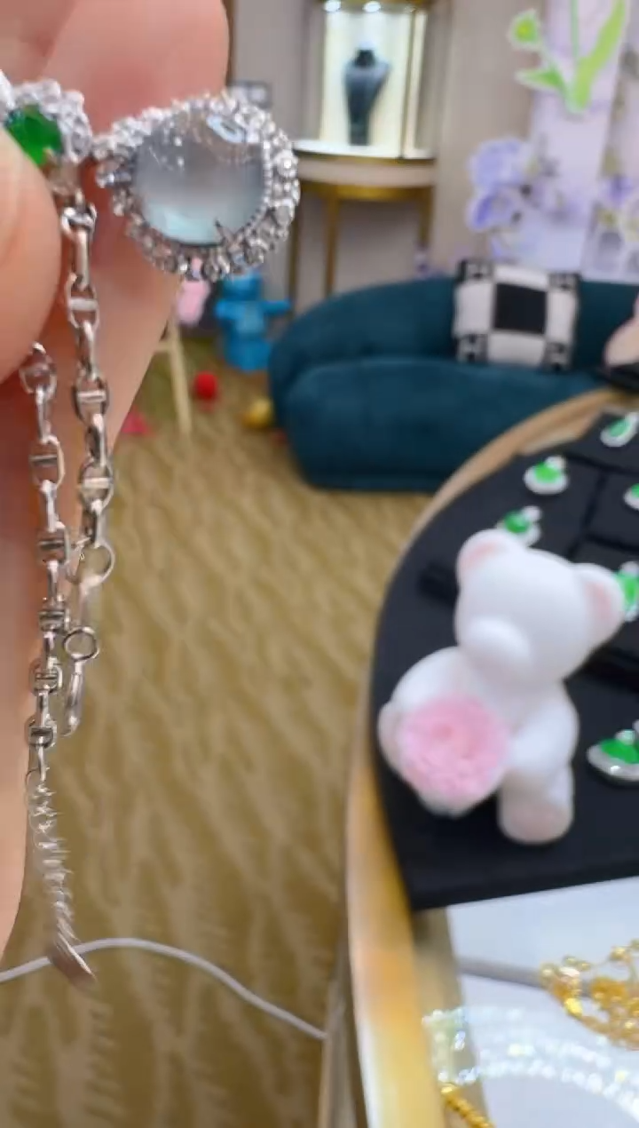 翡翠18K金镶嵌套链多样性团购发一件