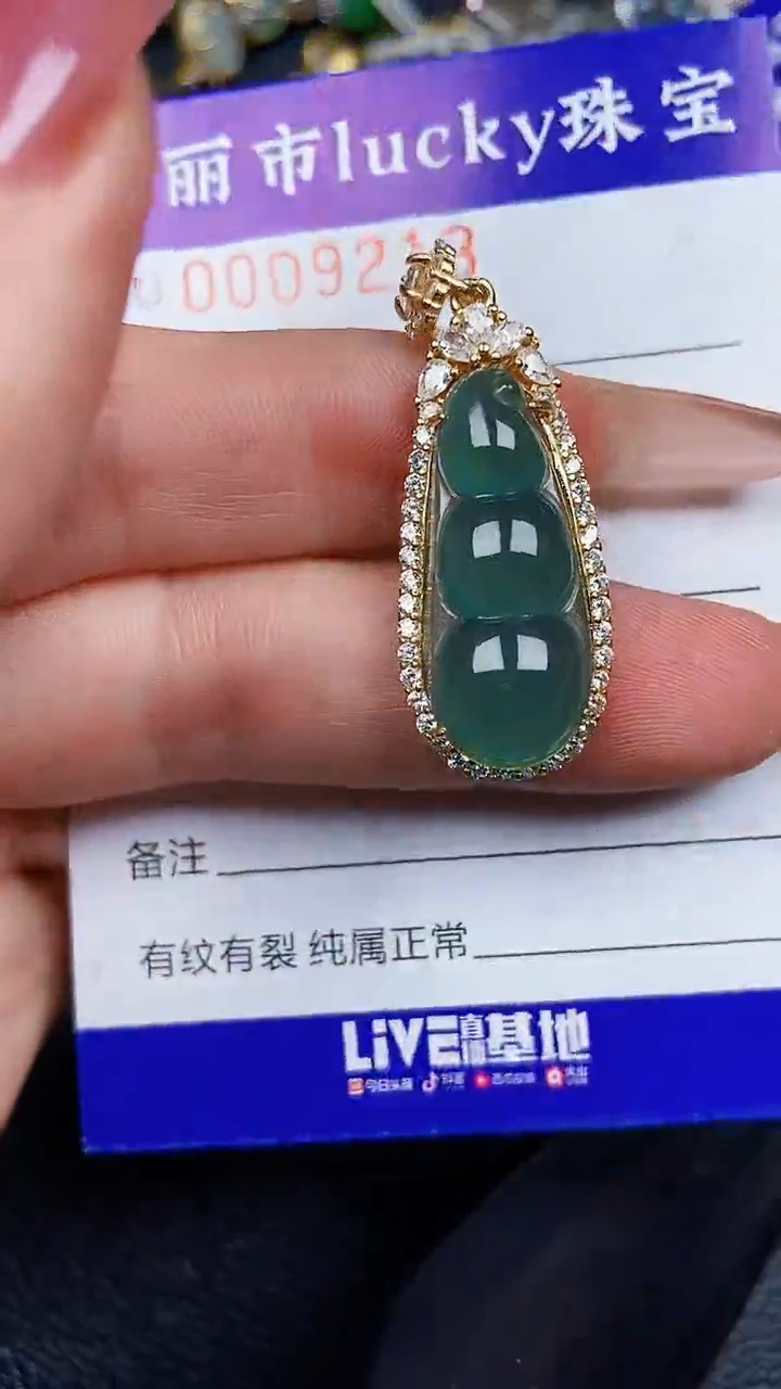 颈饰银S925镶嵌翡翠9213