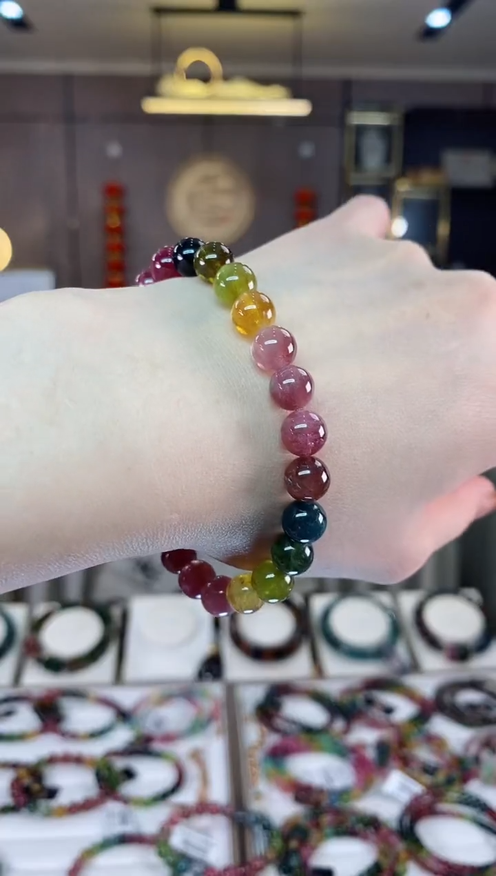 【闪购商品】碧玺单圈手串7mm+未镶嵌一物一证dan