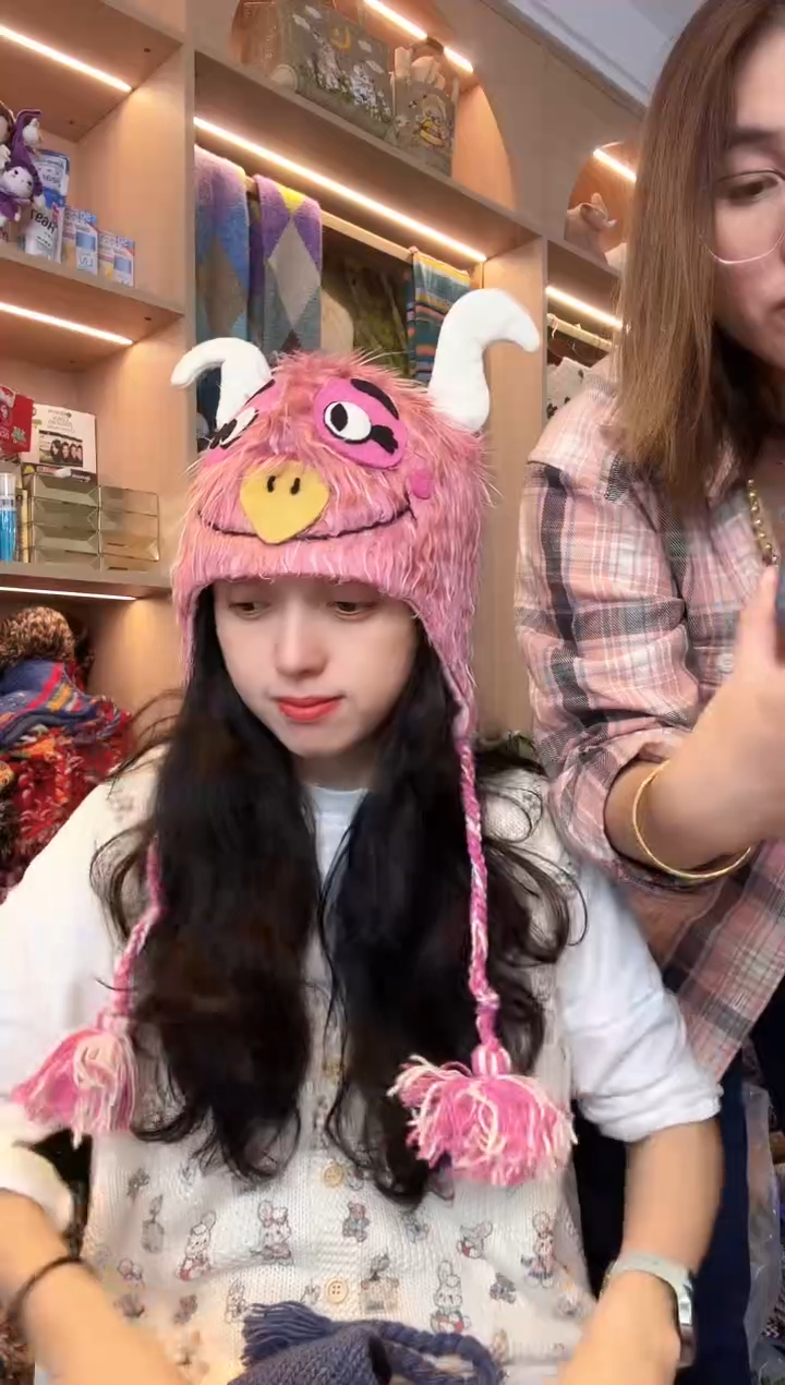 粉色芝麻街小怪兽童趣帽