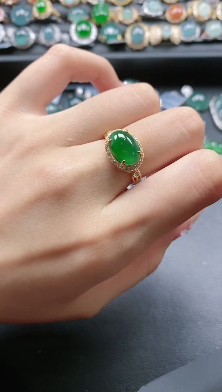 【闪购商品】翡翠戒指银S925镶嵌51511