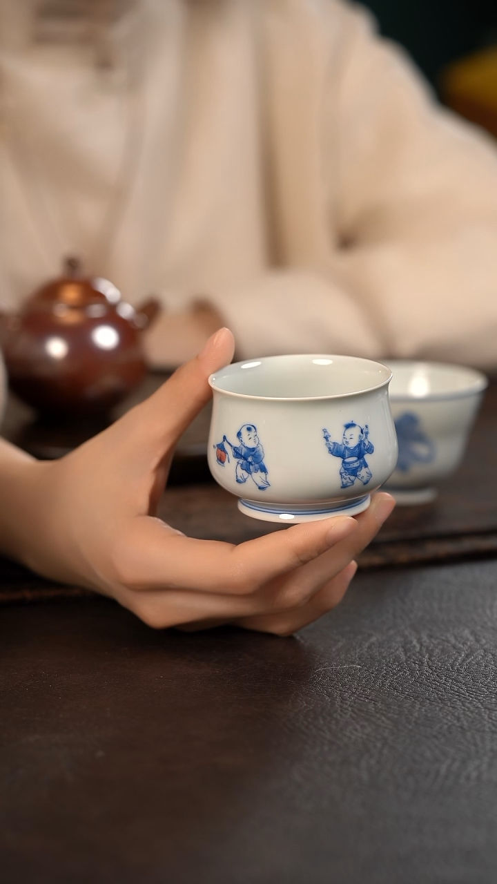 【闪购商品】杯聚澜堂五子闹春憨憨杯