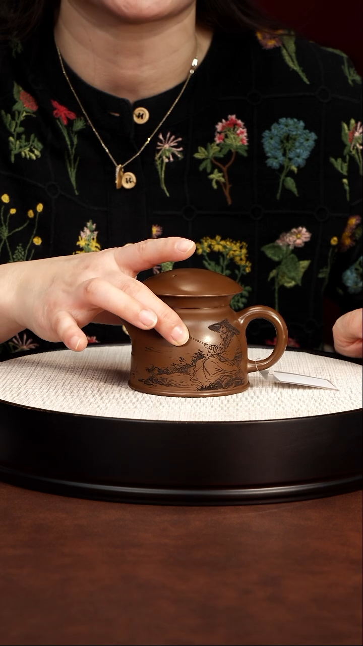 紫砂茶宠宜兴紫砂 独钓僧帽 明朝土 蒋华 695
