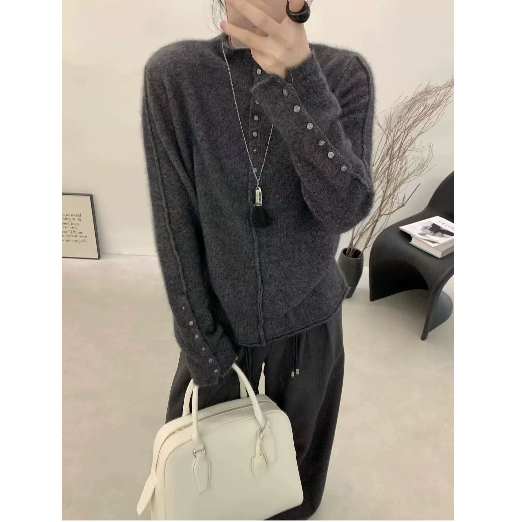 【运费补贴】贝壳扣欧货气质针织女毛衣套头气质宽松上衣