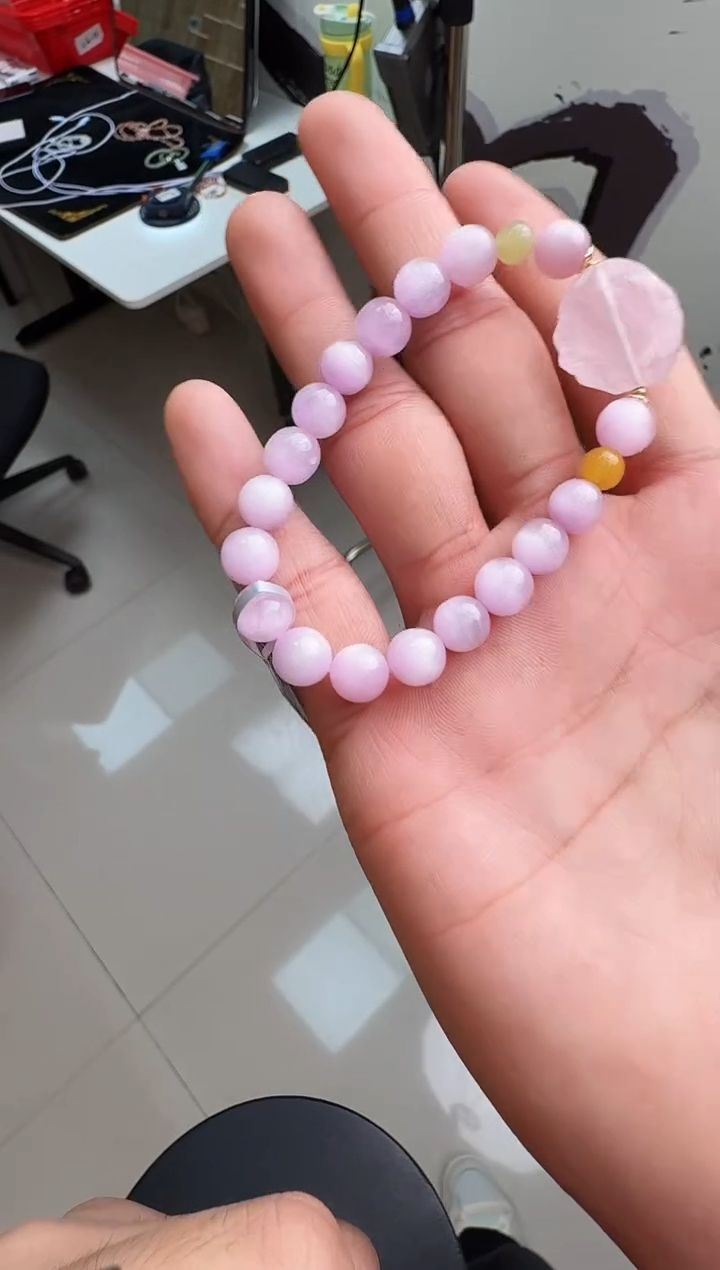 未镶嵌锂辉石手链村0382 约8mm