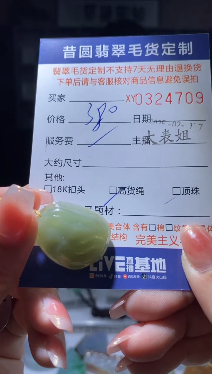 【闪购商品】翡翠颈饰未镶嵌翡翠324709