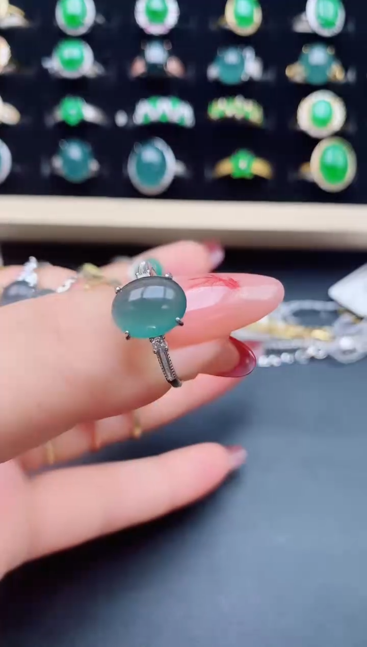 【闪购商品】翡翠戒指银S925镶嵌850508