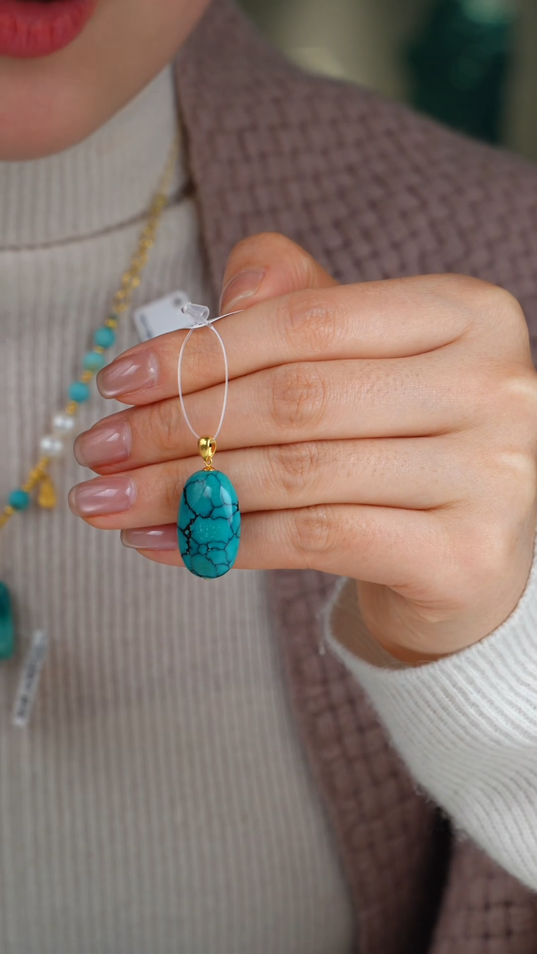 【闪购商品】绿松石吊坠(不含链)18K金镶嵌1