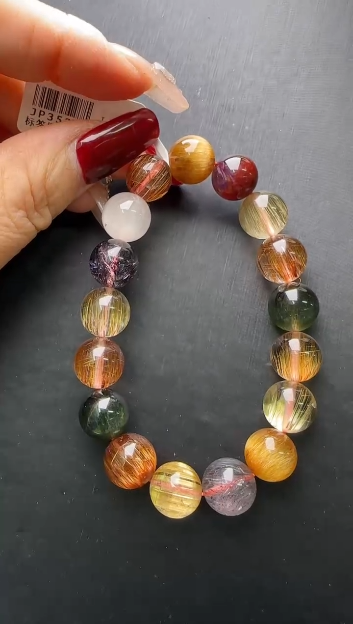 【闪购商品】水晶手串未镶嵌彩发晶手串12m+ JP35265