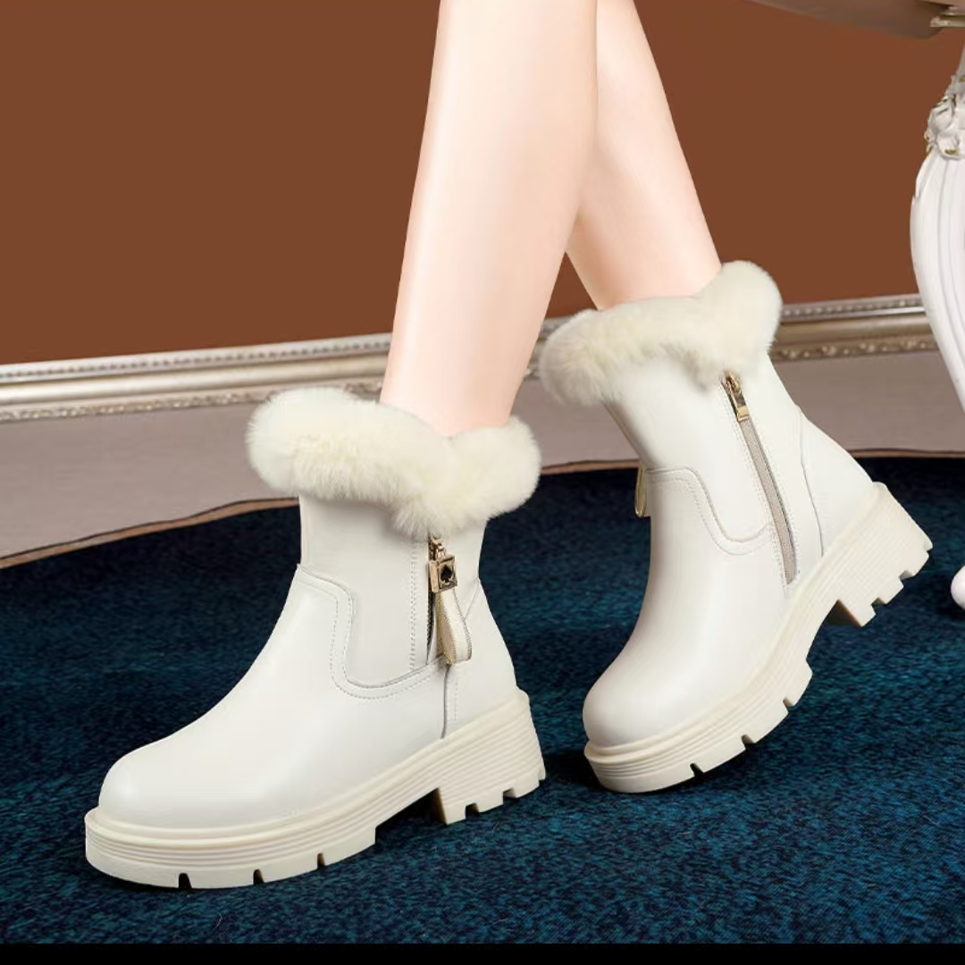 （非图片同款）-直播间选款-冬季极简风防水台中帮时尚雪地靴马丁靴