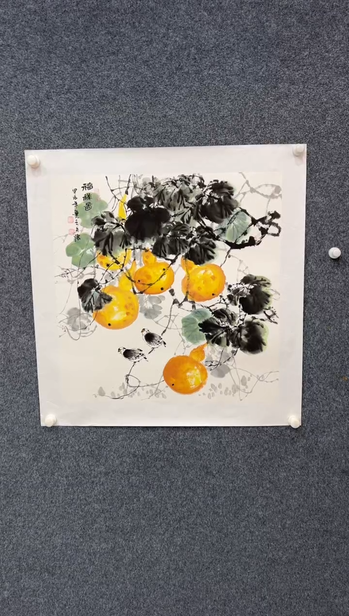 【闪购商品】国画2.8-王夫怀-68斗方花鸟-038