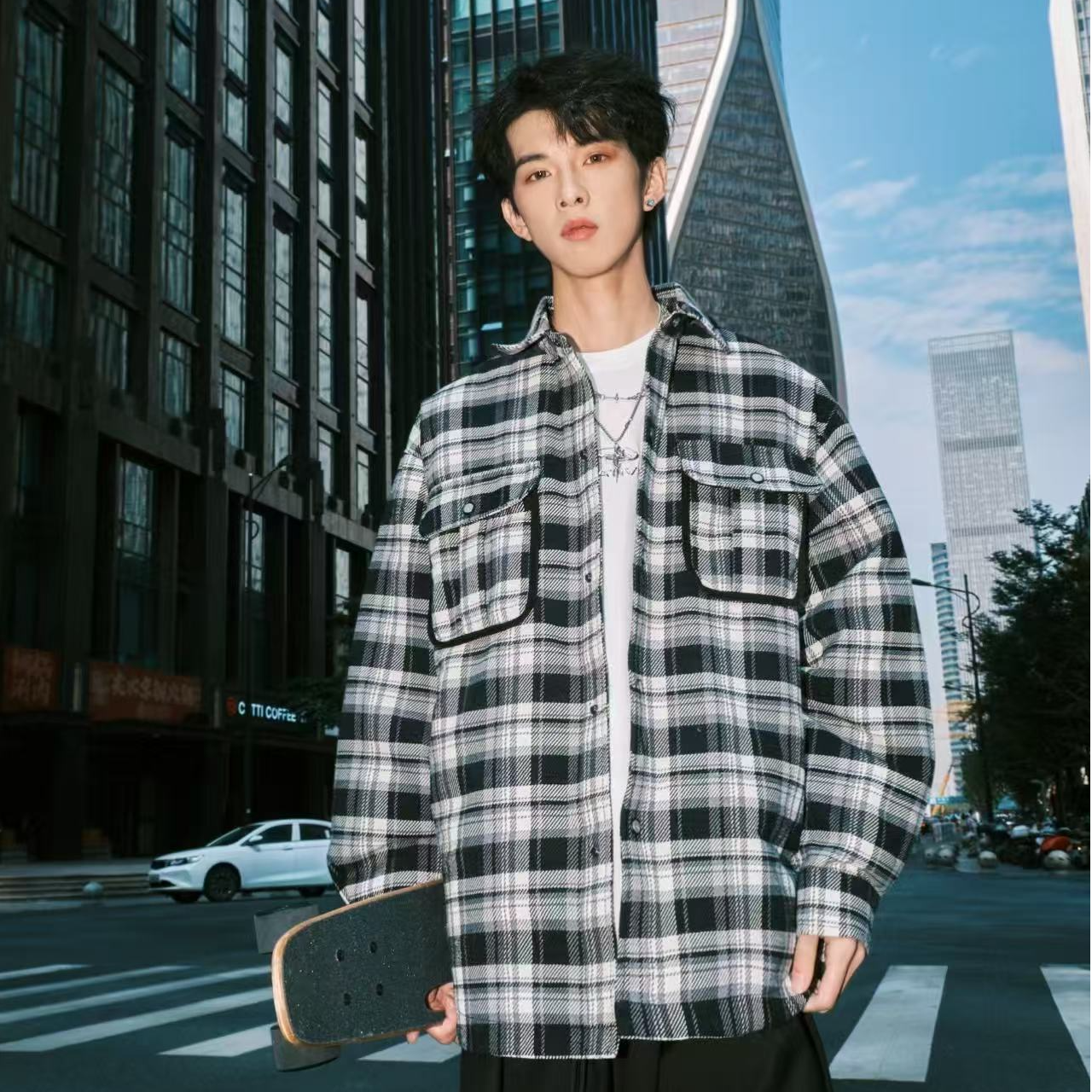 【青少年专场】 户外青少年潮牌冲锋衣青少年格子060