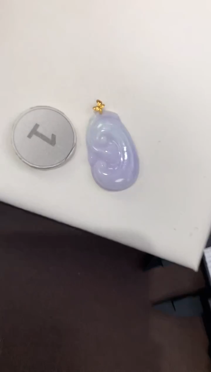 颈饰18K金镶嵌翡翠天然缅甸A货翡翠