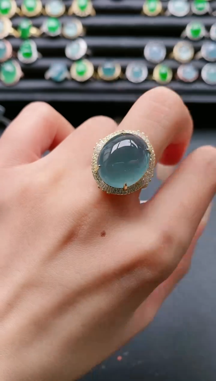 【闪购商品】翡翠戒指银S925镶嵌111111111