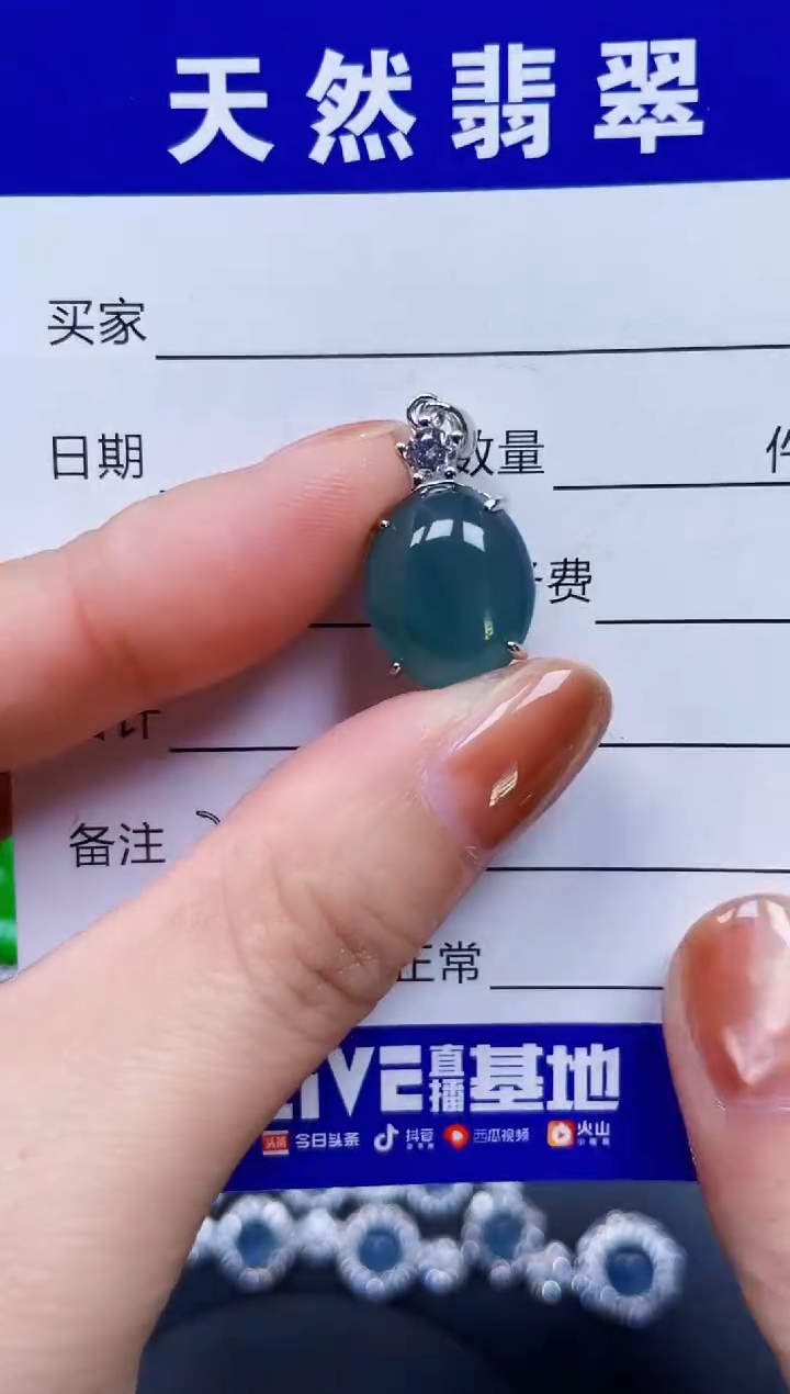 颈饰银S925镶嵌翡翠289