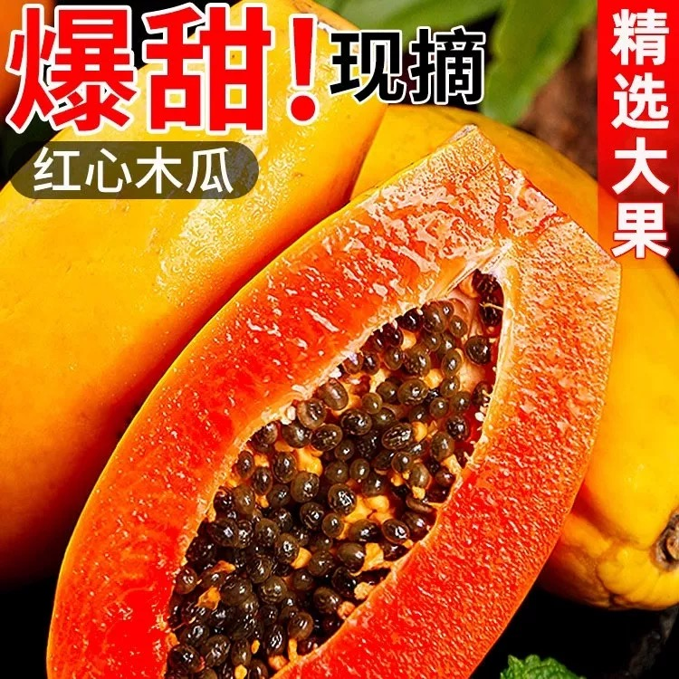 新鲜冰糖心牛奶木瓜青皮软糯香甜水果部分需催熟食用