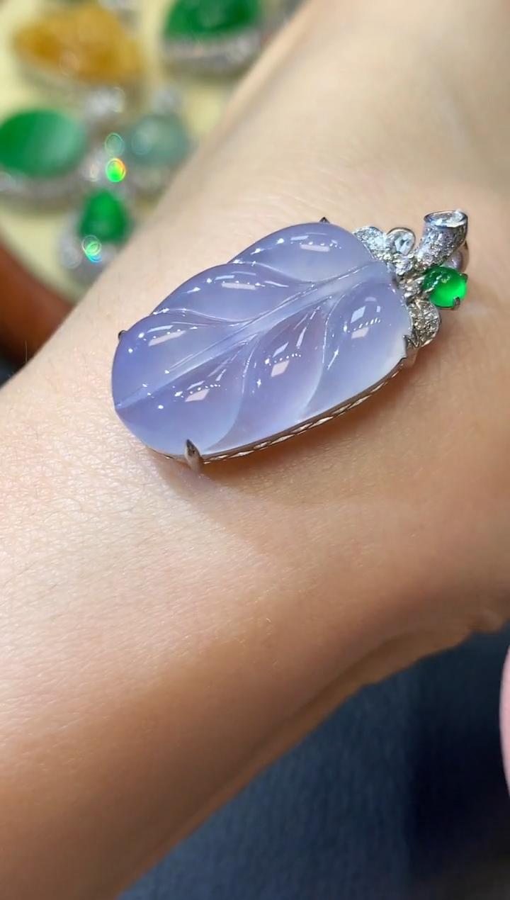 【闪购商品】翡翠吊坠(不含链)18K金镶嵌D17 紫货有一定色差