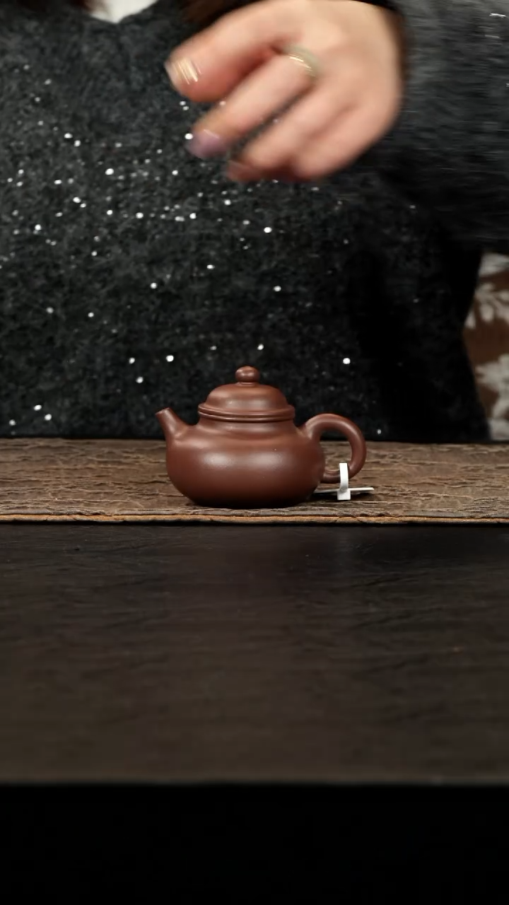 茶壶紫砂老紫泥容天110cc