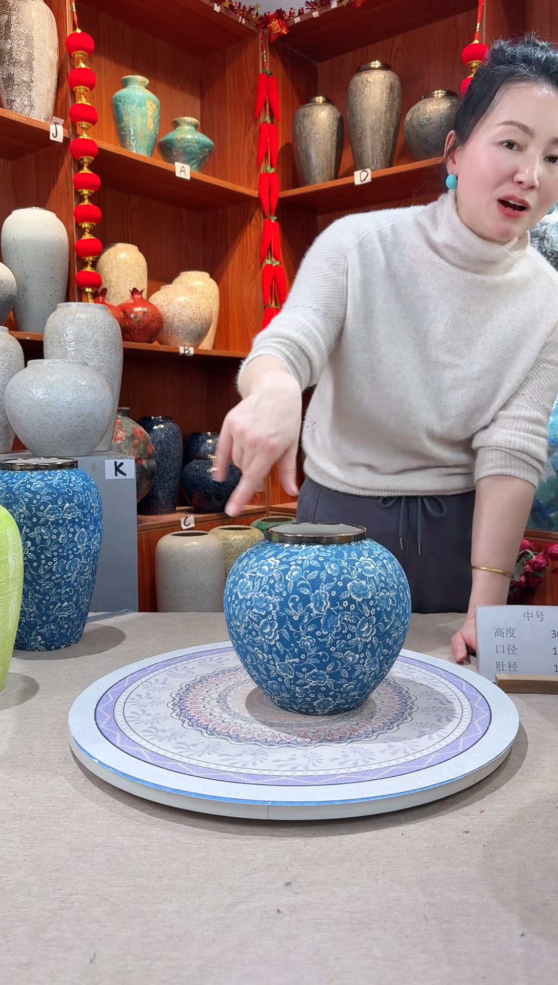 【闪购商品】瓶陶瓷花瓶 无花 芙蓉青花小号