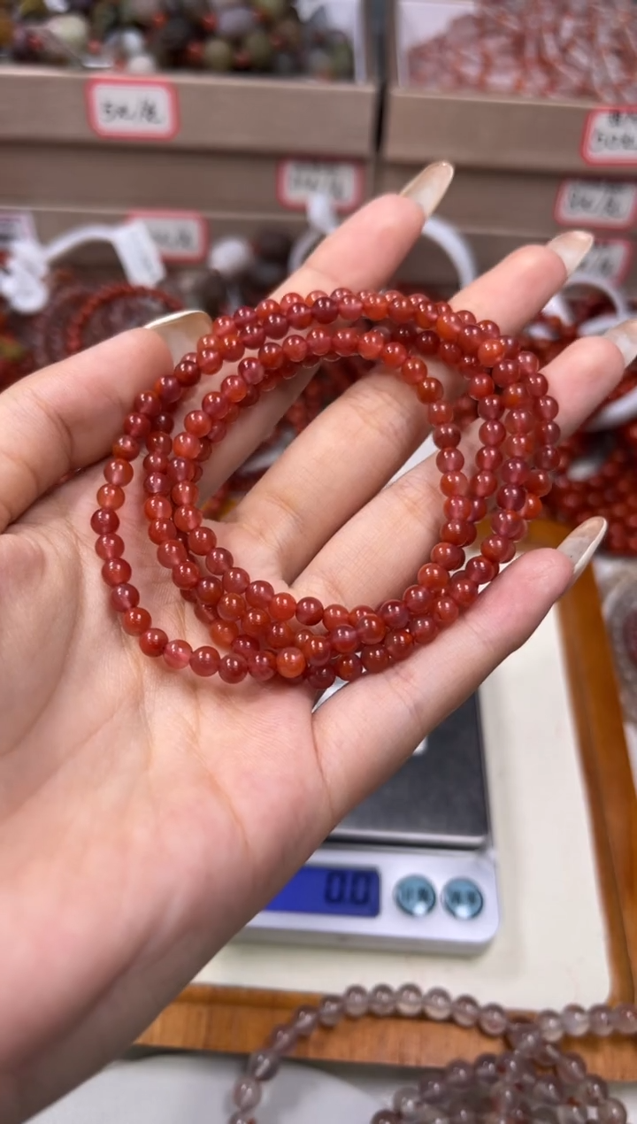 未镶嵌手链南红玛瑙凉山南红玛瑙多圈卡4.5毫米