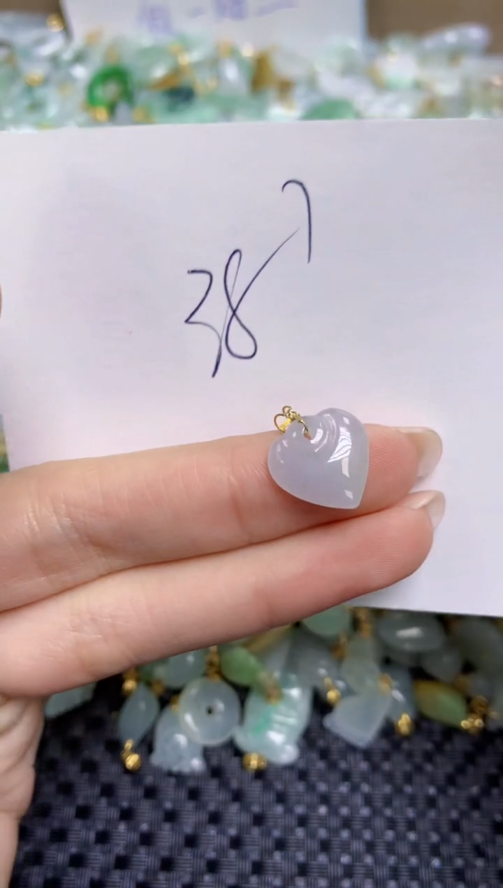 【闪购商品】翡翠颈饰18K金镶嵌天然缅甸A货翡翠