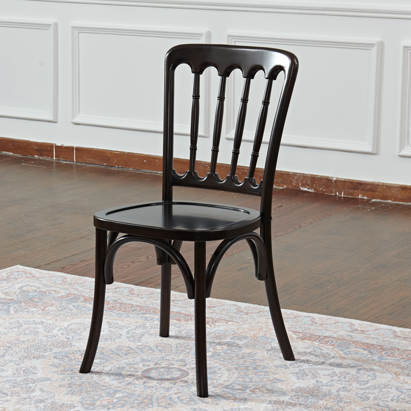 纯实木竹节餐椅2把中式复古美式实木餐厅椅家用凳子靠背餐椅家具