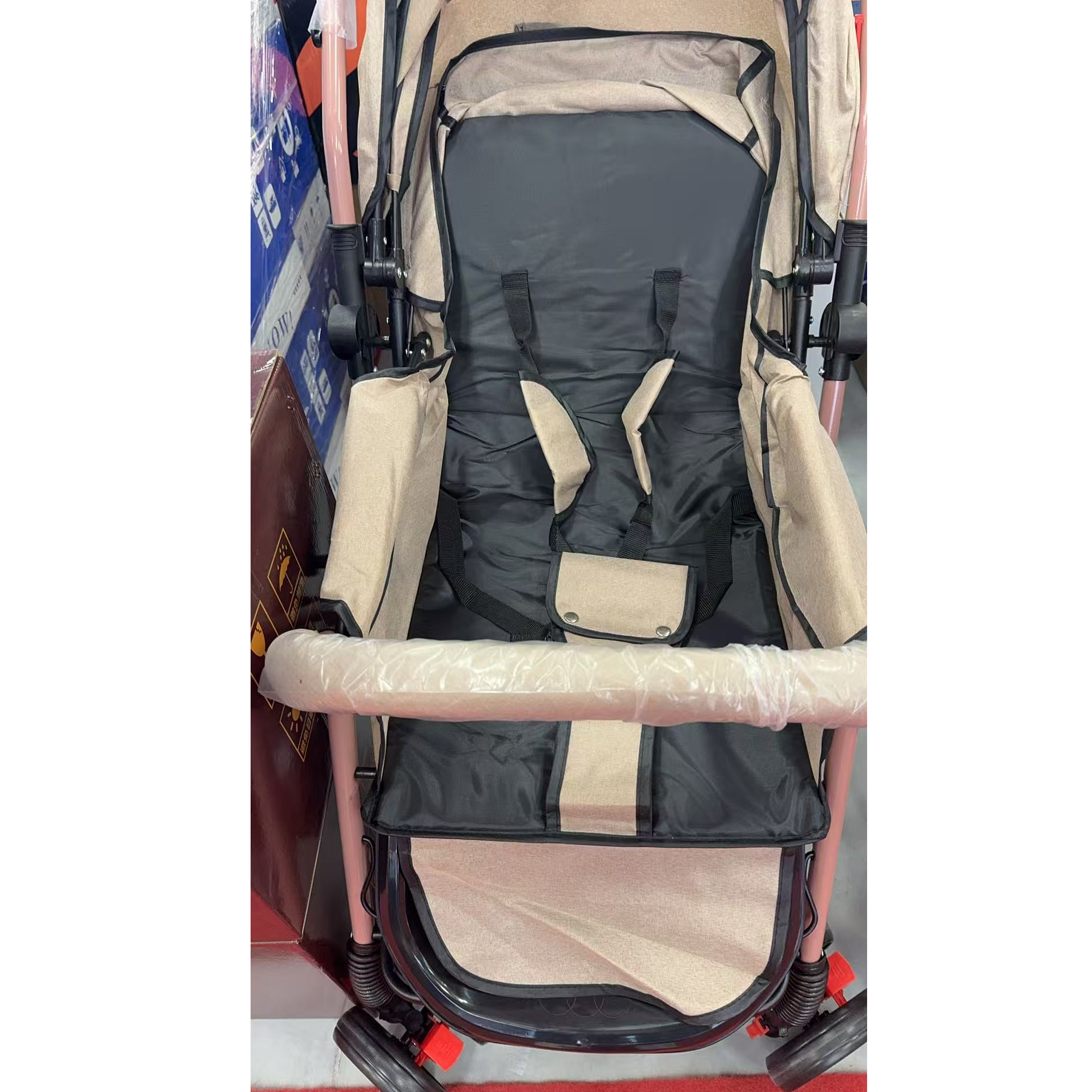 大婴儿车便携式四轮推车可折叠简易遛娃神器手推车颜色款式随机