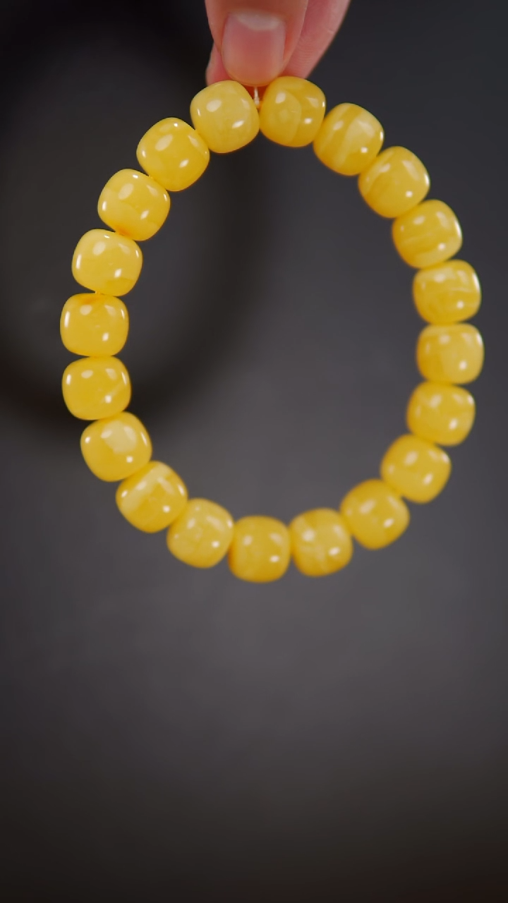 手链琥珀未镶嵌焦皮料老型手串20.71