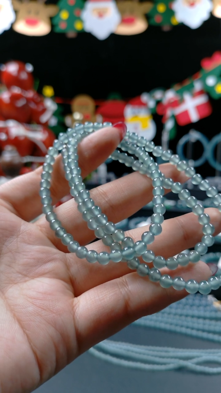 毛衣链未镶嵌翡翠用****75mm高冰玻天空蓝毛衣链