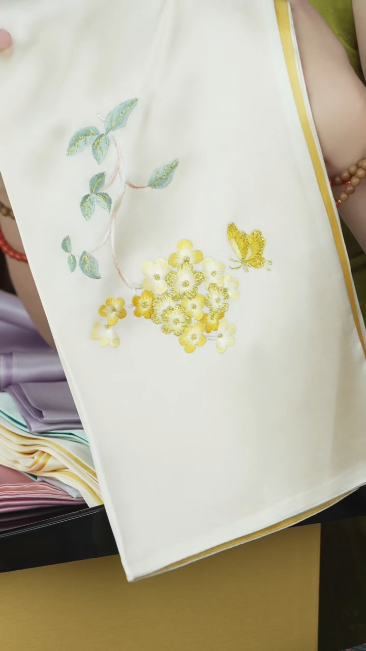 刺绣闪购苏绣桑蚕丝围巾不带礼盒介意勿拍