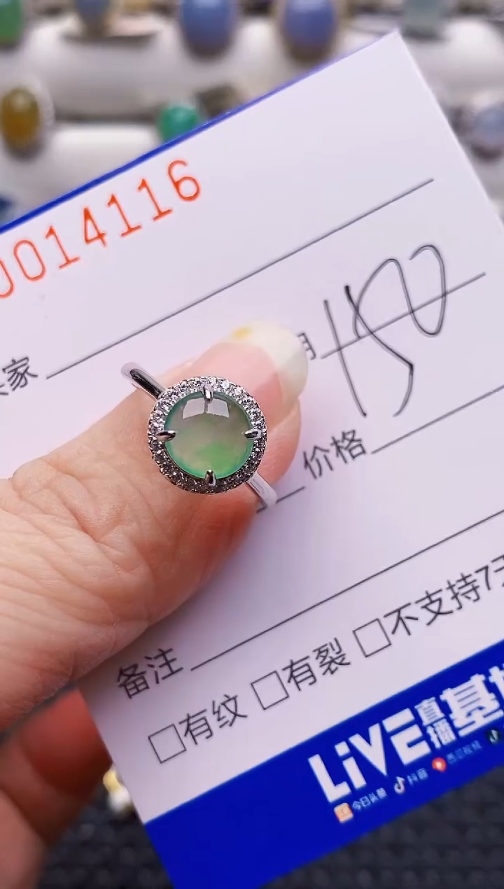 颈饰银S925镶嵌翡翠4116