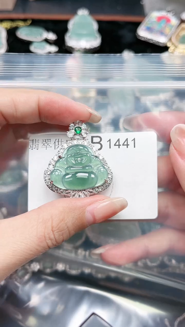 【闪购商品】翡翠颈饰未镶嵌赠皮绳1441