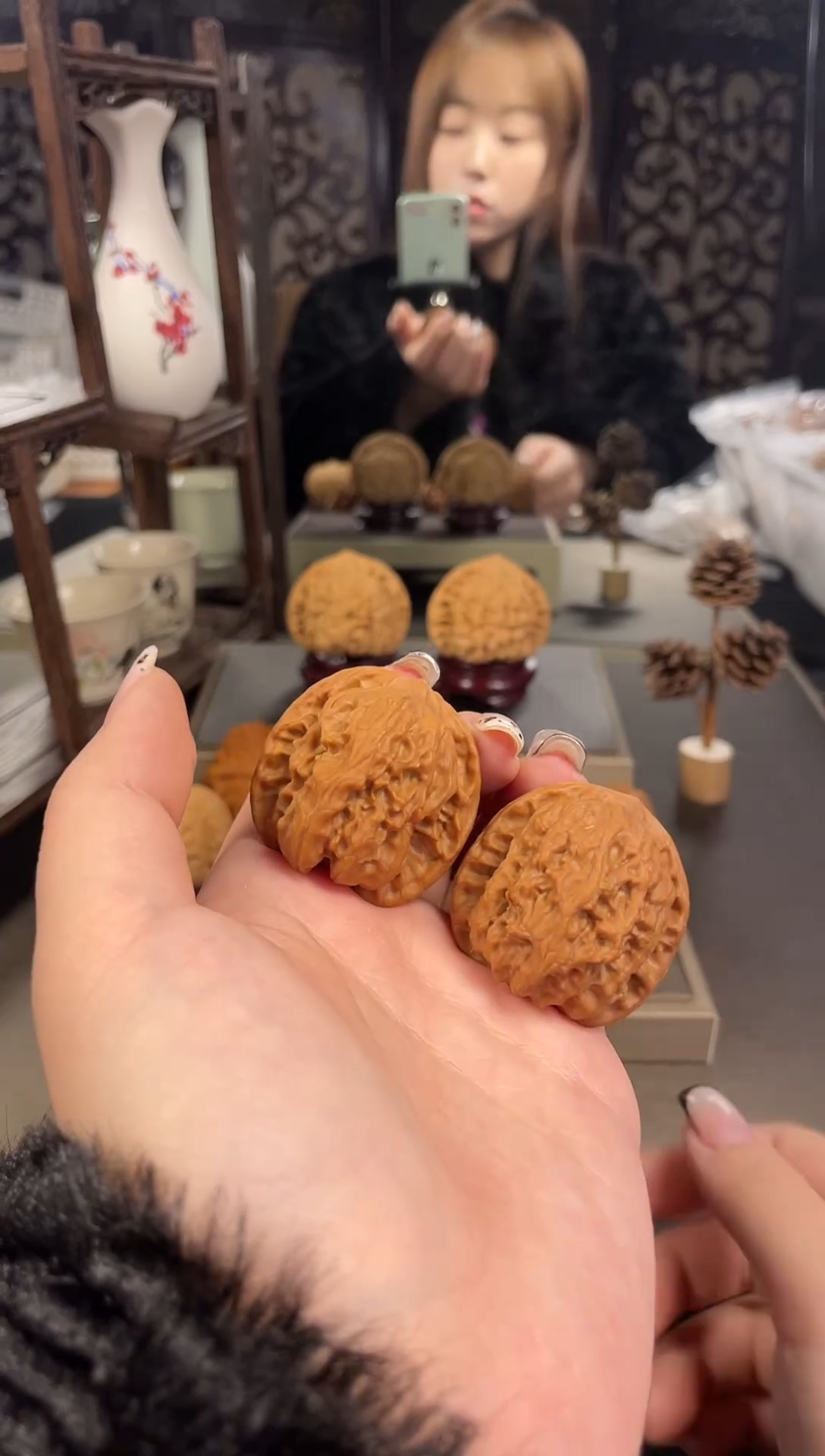 【闪购商品】文玩核桃把件野狼38尺-6