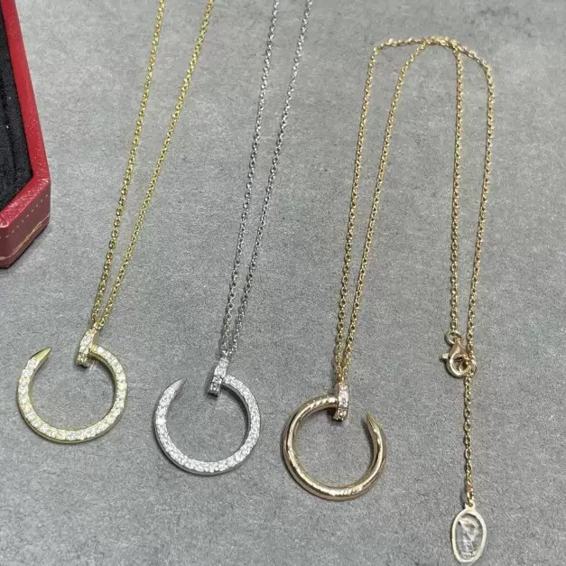 链子925银锆石 【饰界观】925银卡家满钻头尾钻钉子项链女