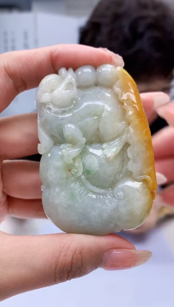 【闪购商品】定制翡翠未镶嵌4688MM-毛货挂件109