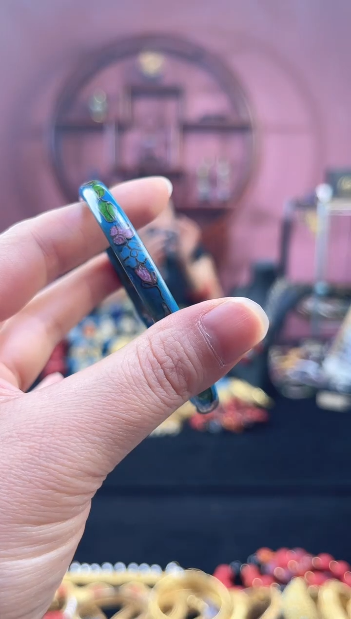 非遗 景泰蓝棍镯 60 天蓝