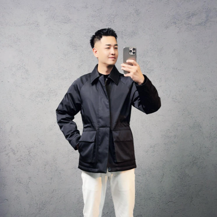 【YN-3532】秋冬商务通勤拼皮鹅绒中长款羽绒服