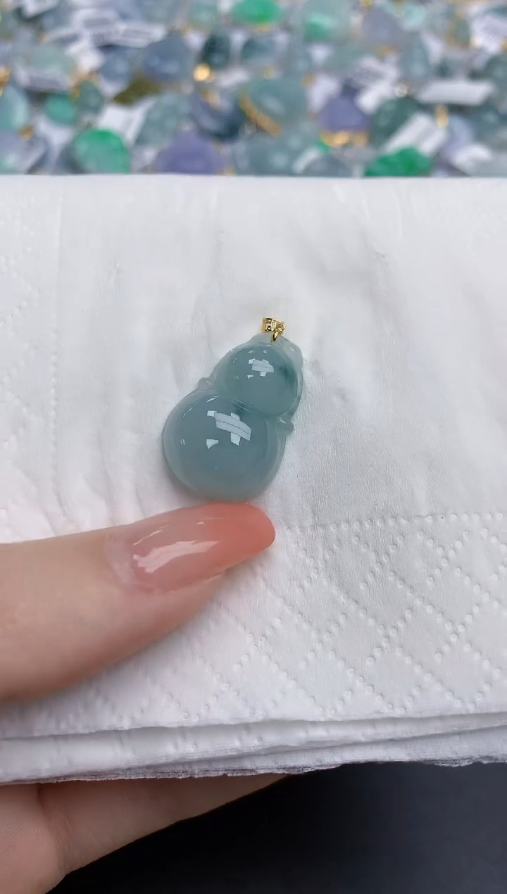 【闪购商品】翡翠颈饰18K金镶嵌天然缅甸翡翠A货