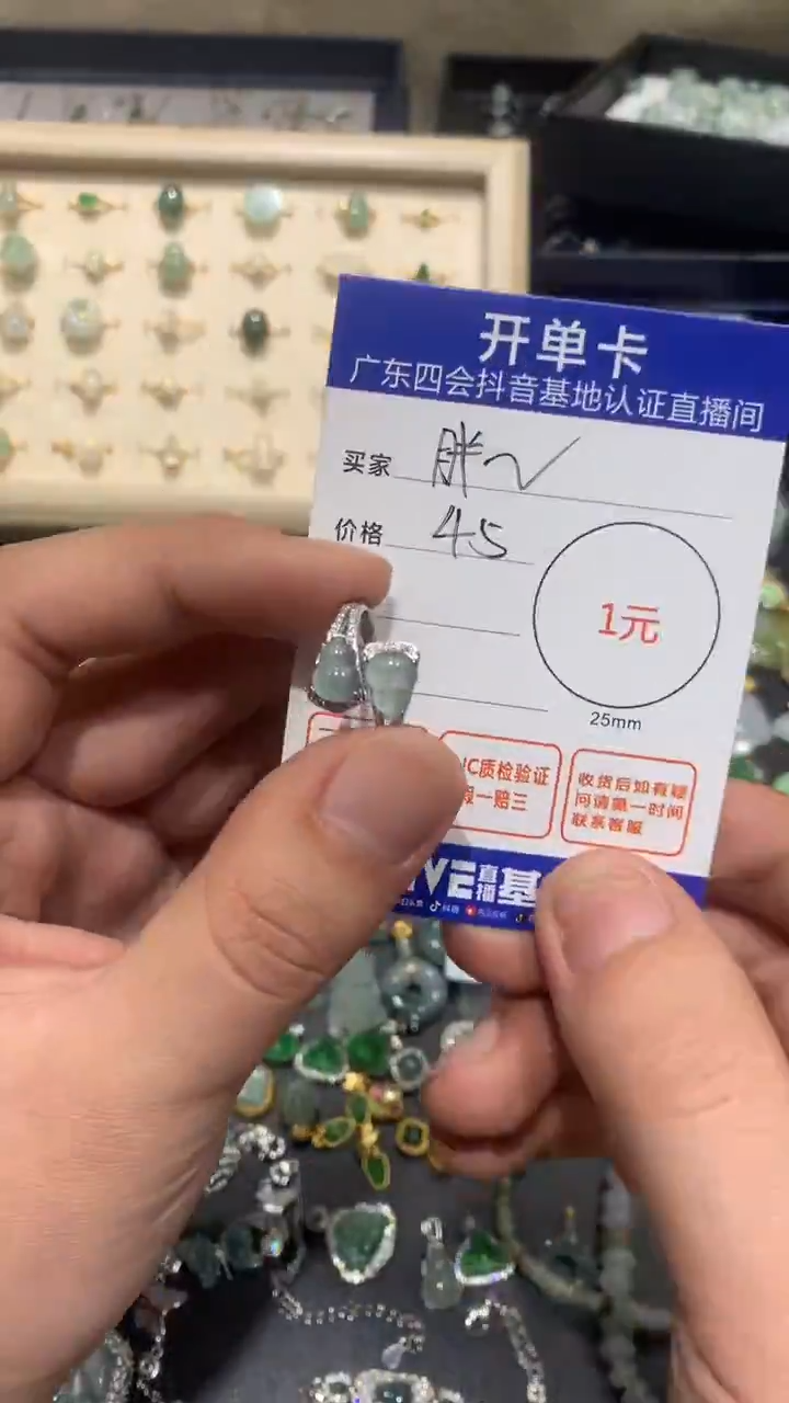 翡翠未镶嵌颈饰戒指