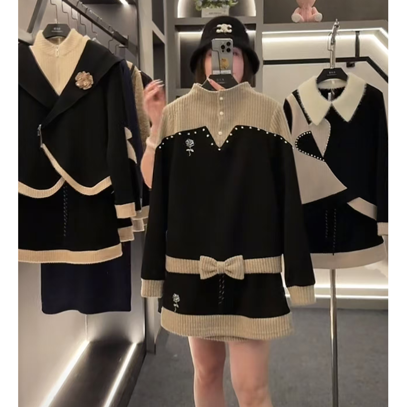 【宠粉价】（加绒）轻奢小香风时尚设计感休闲套装卫衣裙NH-TZ0005