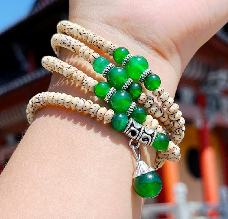 星月菩提绿珠108（无礼盒）K222