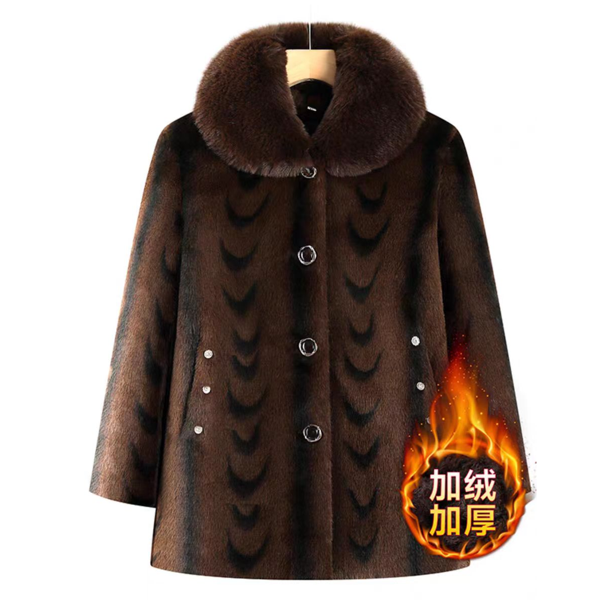 12065-大码奶奶冬装大衣妈妈外套中老年人加厚棉衣【老朱】