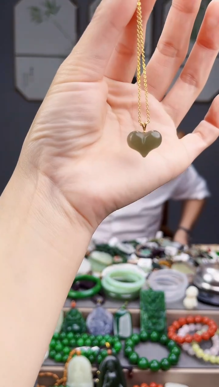 颈饰银S925镶嵌和田玉多样性发货拍一单发一个