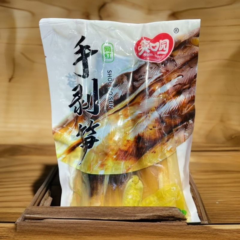 低脂0卡绿色健康网红手剥笋泡椒脆笋尖开袋即食零食