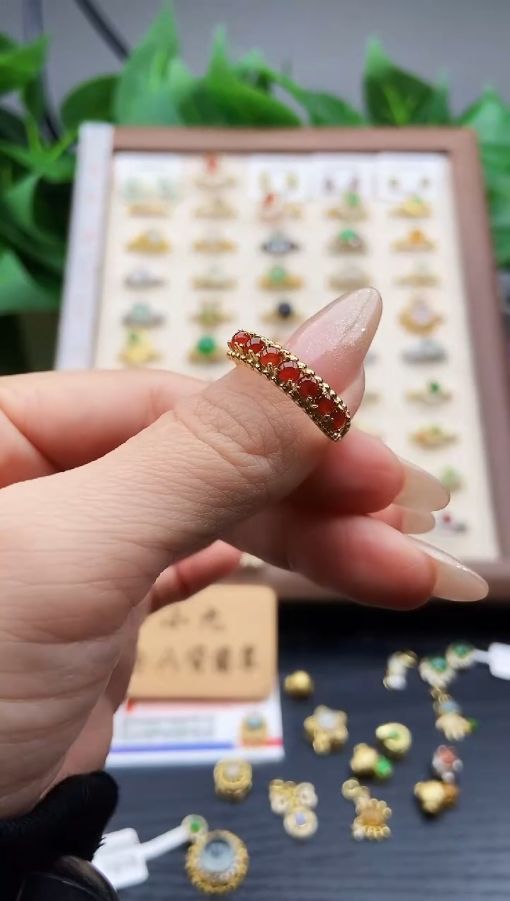 银S925镶嵌戒指翡翠12