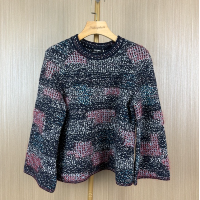 99新 Chanel/香奈儿 拼色针织毛衣 36 12期免息 17112654