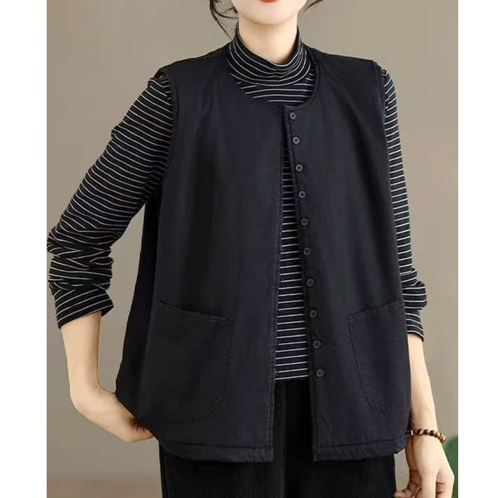 037加绒加厚马甲 黑色 均码