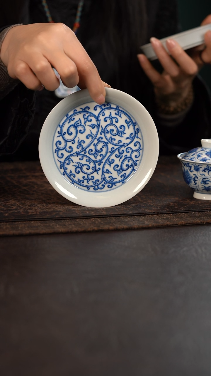 【闪购商品】杯聚澜堂缠枝莲马蹄壶承